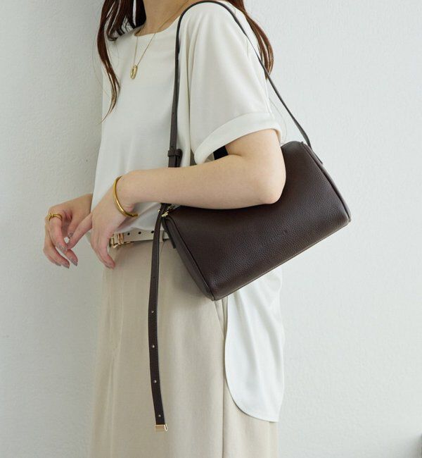  「【牛革/２WAY/500mlペットボトル】シュリンクリンオーバルショルダーバッグ」|トートバッグ|