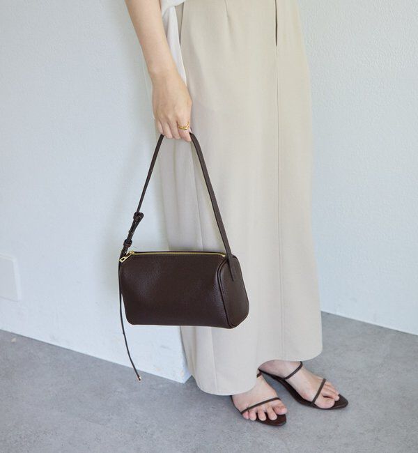  「【牛革/２WAY/500mlペットボトル】シュリンクリンオーバルショルダーバッグ」|トートバッグ|
