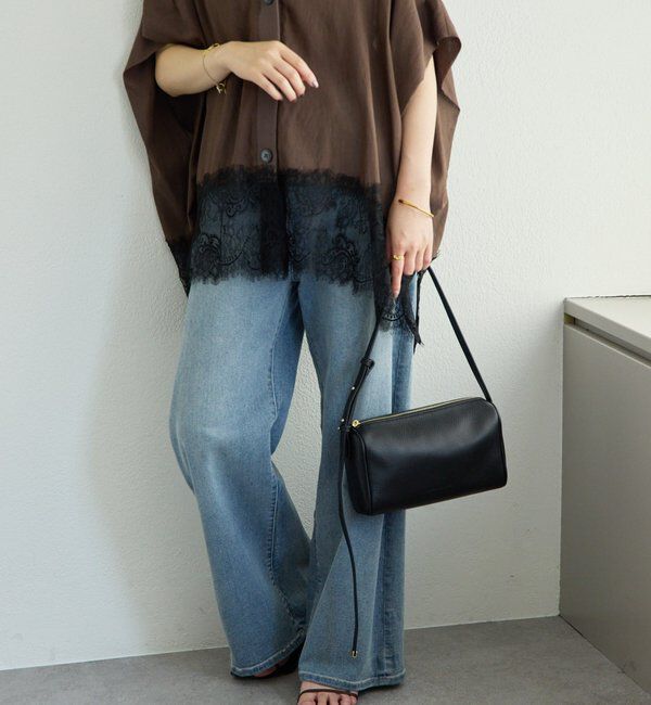  「【牛革/２WAY/500mlペットボトル】シュリンクリンオーバルショルダーバッグ」|トートバッグ|