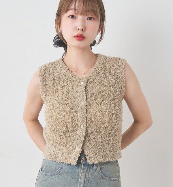  「【前後2WAY/4色展開】リボンヤーンタンク」|キャミソール|