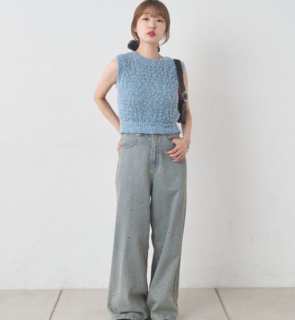  「【前後2WAY/4色展開】リボンヤーンタンク」|キャミソール|