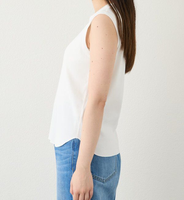  「【ストレッチ性抜群】テレコスリーブレスTee」|Tシャツ・カットソー|
