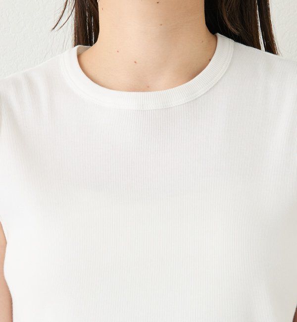  「【ストレッチ性抜群】テレコスリーブレスTee」|Tシャツ・カットソー|