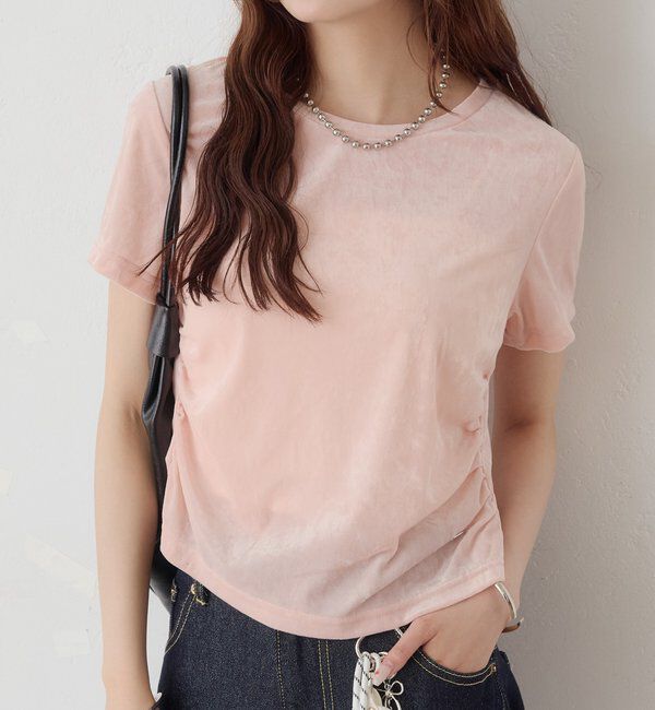  「【BLK/WEB限定カラー】ベロアTシャツ」|Tシャツ・カットソー|
