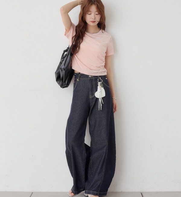  「【BLK/WEB限定カラー】ベロアTシャツ」|Tシャツ・カットソー|