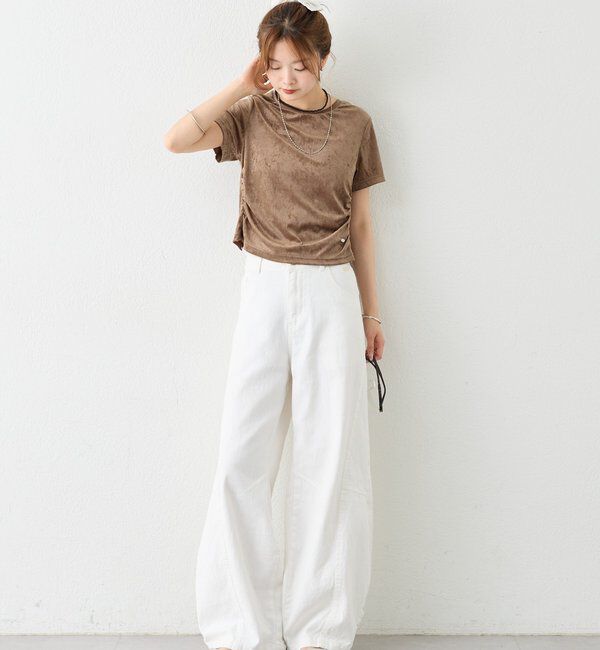  「【BLK/WEB限定カラー】ベロアTシャツ」|Tシャツ・カットソー|