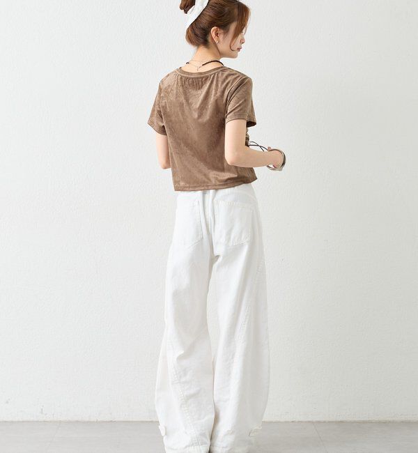  「【BLK/WEB限定カラー】ベロアTシャツ」|Tシャツ・カットソー|