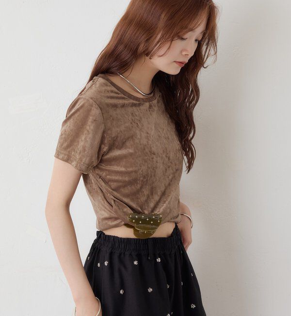  「【BLK/WEB限定カラー】ベロアTシャツ」|Tシャツ・カットソー|