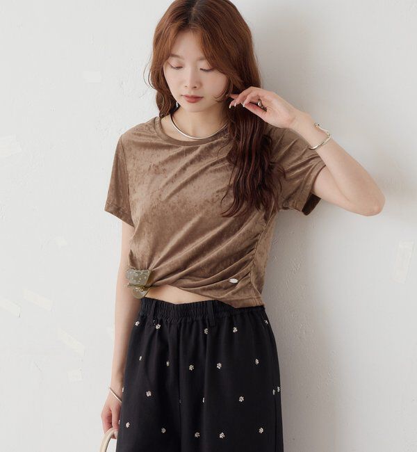  「【BLK/WEB限定カラー】ベロアTシャツ」|Tシャツ・カットソー|