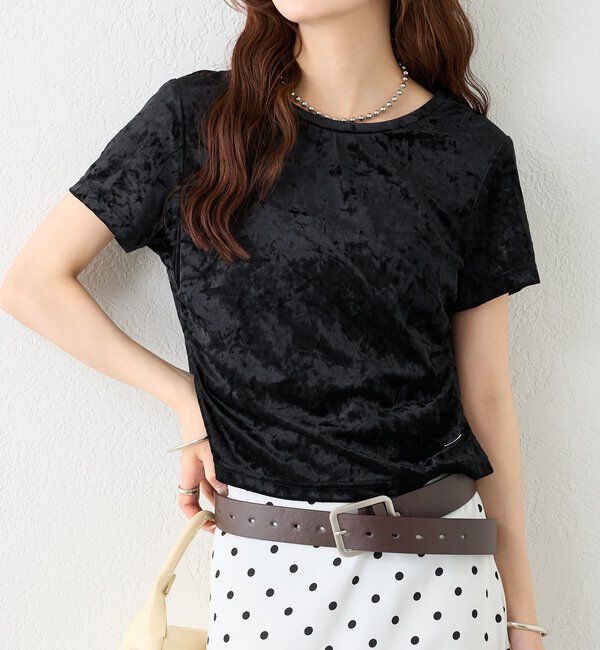  「【BLK/WEB限定カラー】ベロアTシャツ」|Tシャツ・カットソー|