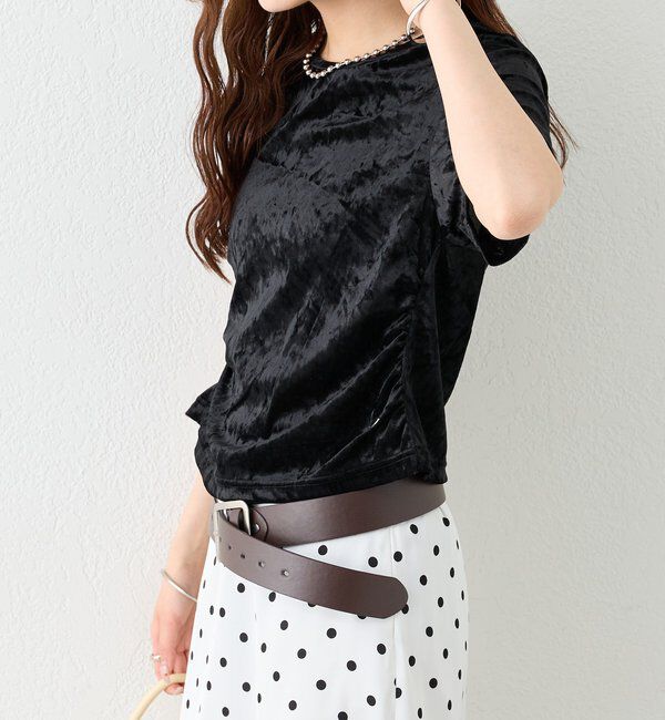  「【BLK/WEB限定カラー】ベロアTシャツ」|Tシャツ・カットソー|