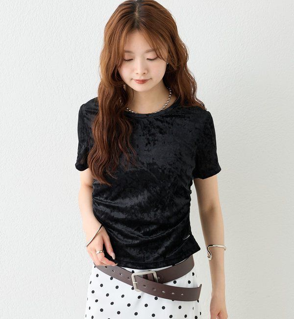  「【BLK/WEB限定カラー】ベロアTシャツ」|Tシャツ・カットソー|