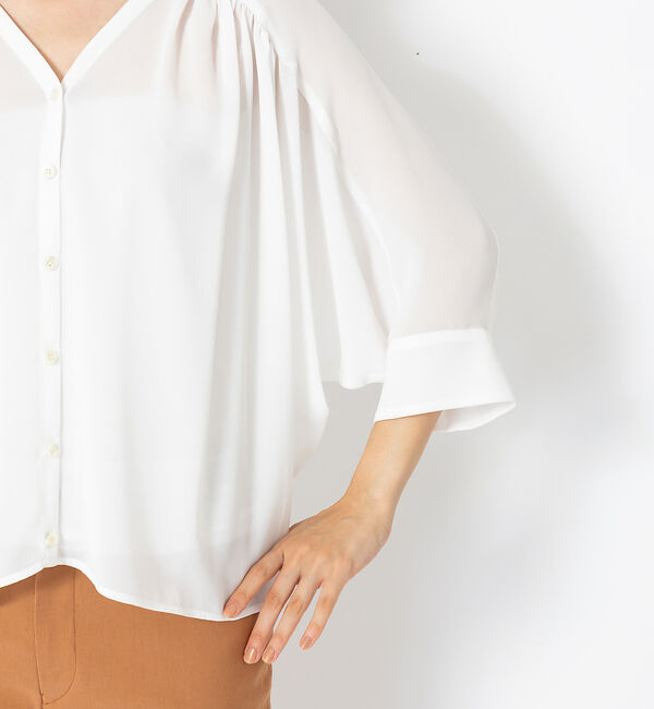 qualite「【STORY&times;qualite】ジョーゼットカーデブラウス」|シャツ・ブラウス|