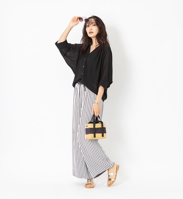 qualite「【STORY&times;qualite】ジョーゼットカーデブラウス」|シャツ・ブラウス|