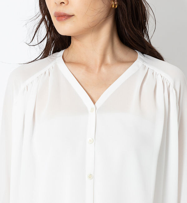 qualite「【STORY&times;qualite】ジョーゼットカーデブラウス」|シャツ・ブラウス|
