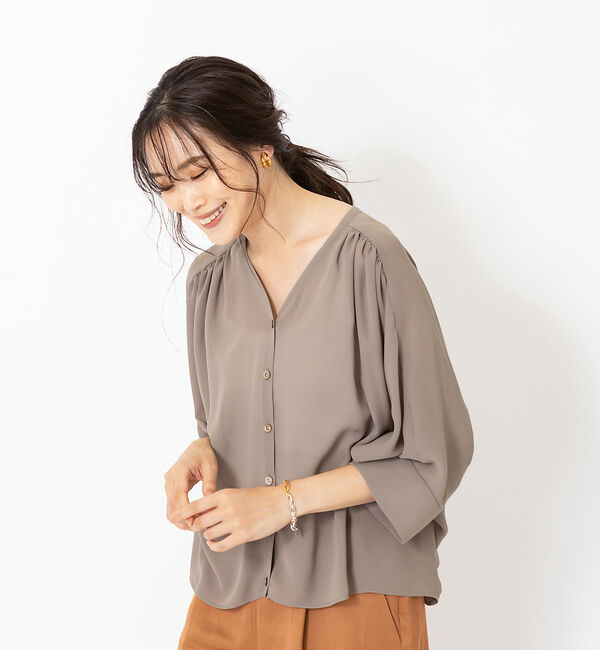 qualite「【STORY&times;qualite】ジョーゼットカーデブラウス」|シャツ・ブラウス|