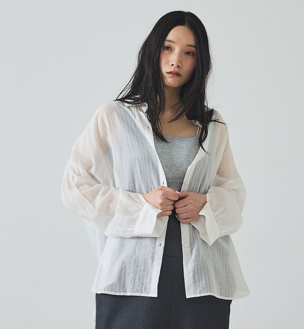 abahouse mavie「ストライプ シアーシャツ」|シャツ・ブラウス|