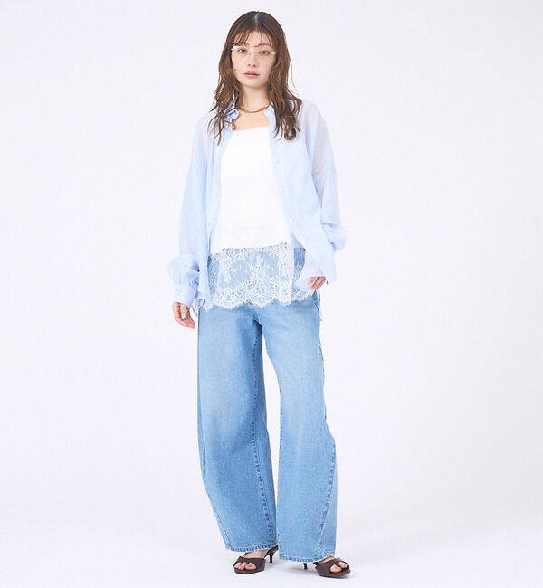 abahouse mavie「ストライプ シアーシャツ」|シャツ・ブラウス|