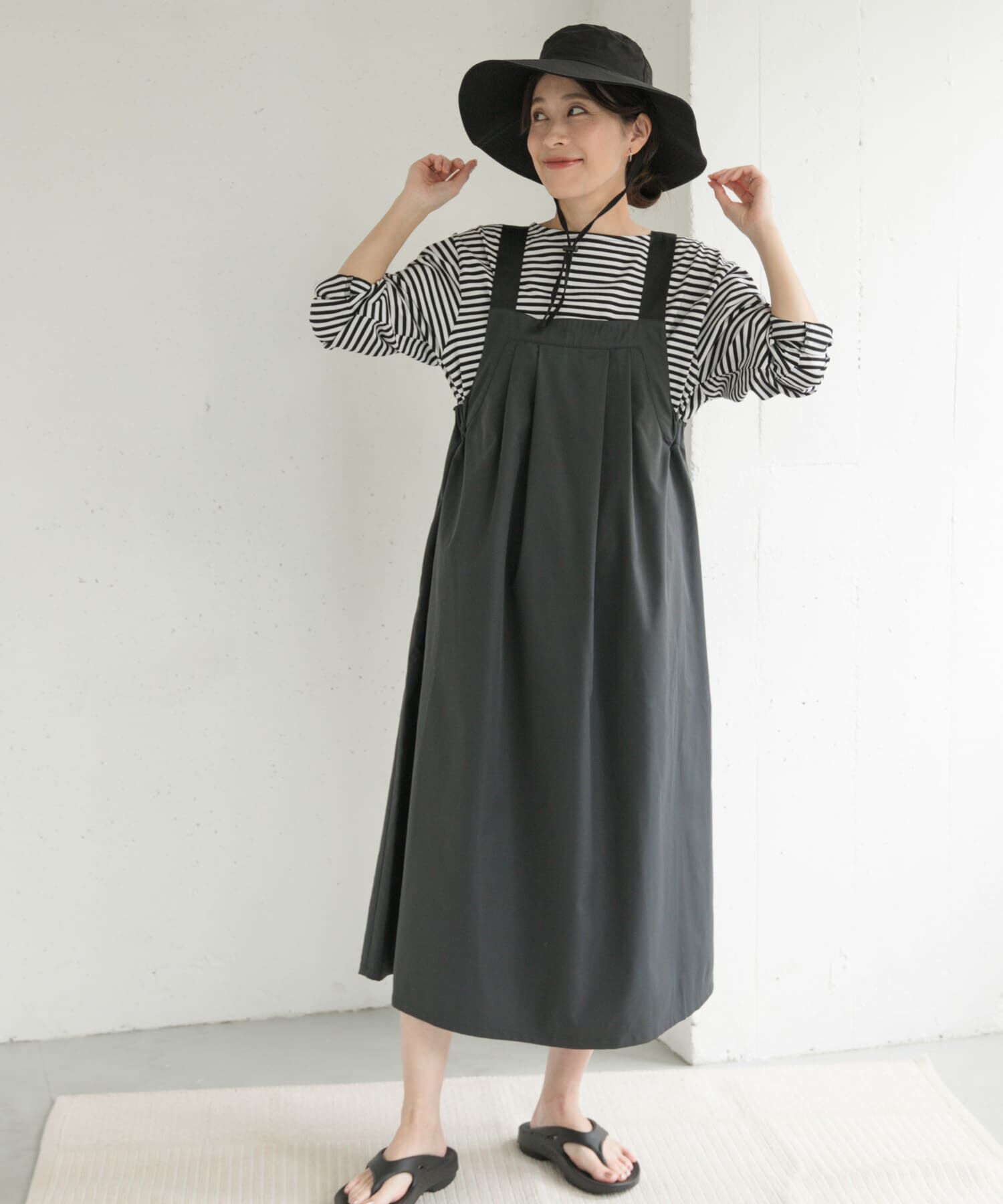 URBAN RESEARCH DOORS「『WEB/一部店舗限定カラー』『UR TECH POLIsh POLI』ワークジャンスカ」|ワンピース|