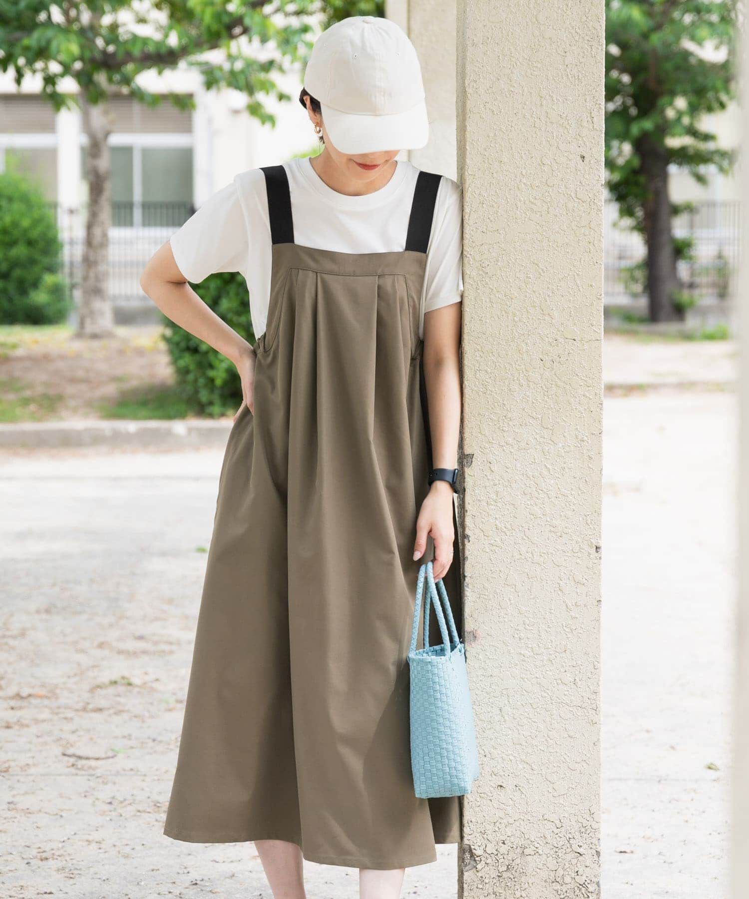 URBAN RESEARCH DOORS「『WEB/一部店舗限定カラー』『UR TECH POLIsh POLI』ワークジャンスカ」|ワンピース|