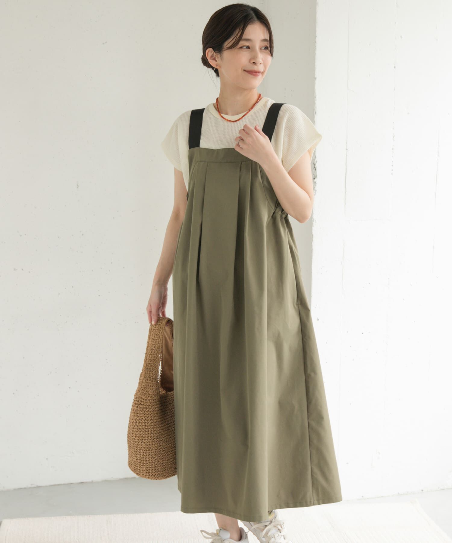 URBAN RESEARCH DOORS「『WEB/一部店舗限定カラー』『UR TECH POLIsh POLI』ワークジャンスカ」|ワンピース|