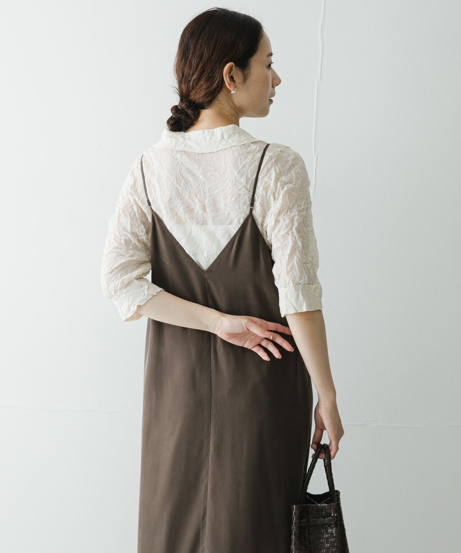 URBAN RESEARCH「new basic　リネン混ワッシャーシャツカラーニット」|ニット・セーター|