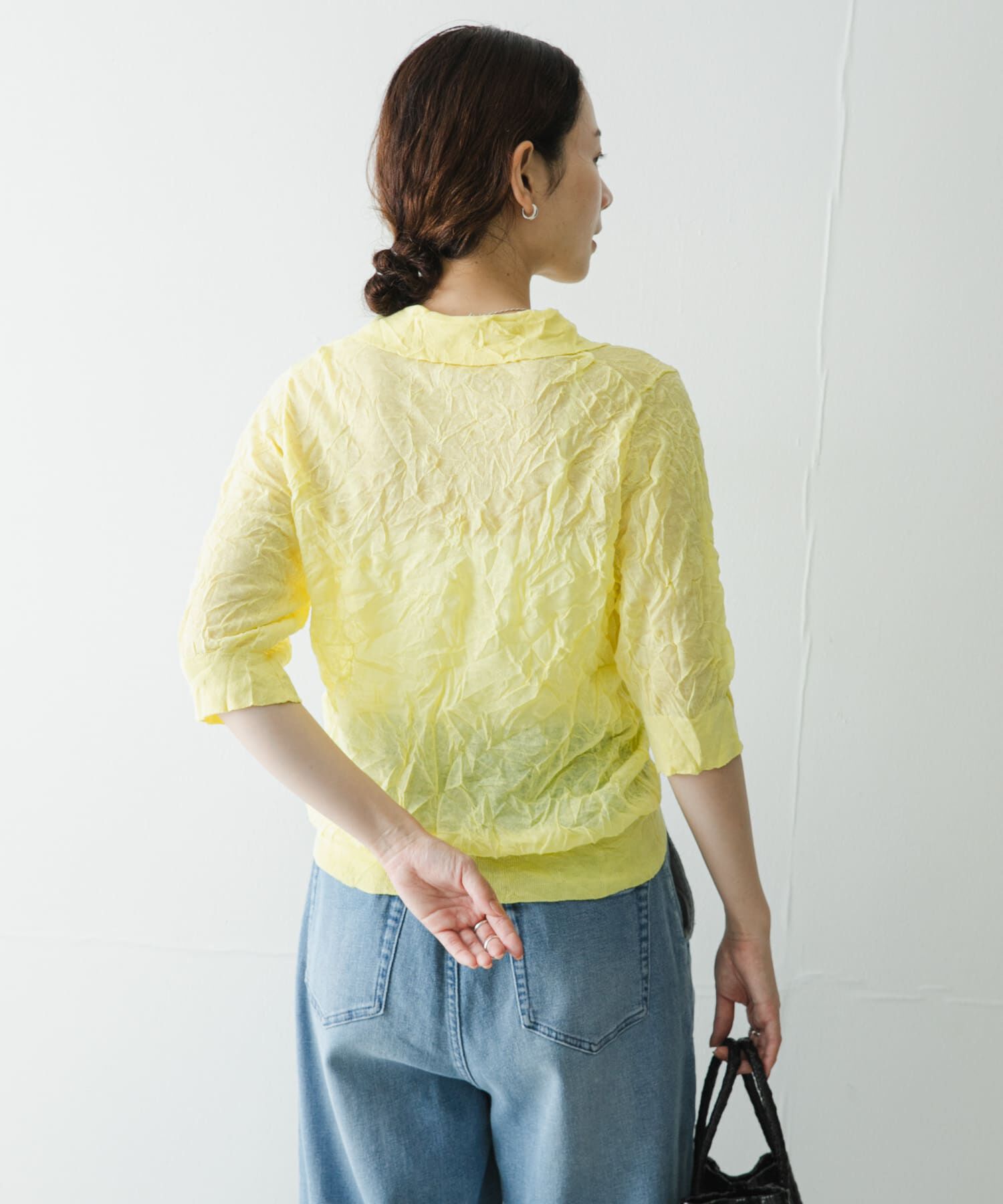 URBAN RESEARCH「new basic　リネン混ワッシャーシャツカラーニット」|ニット・セーター|