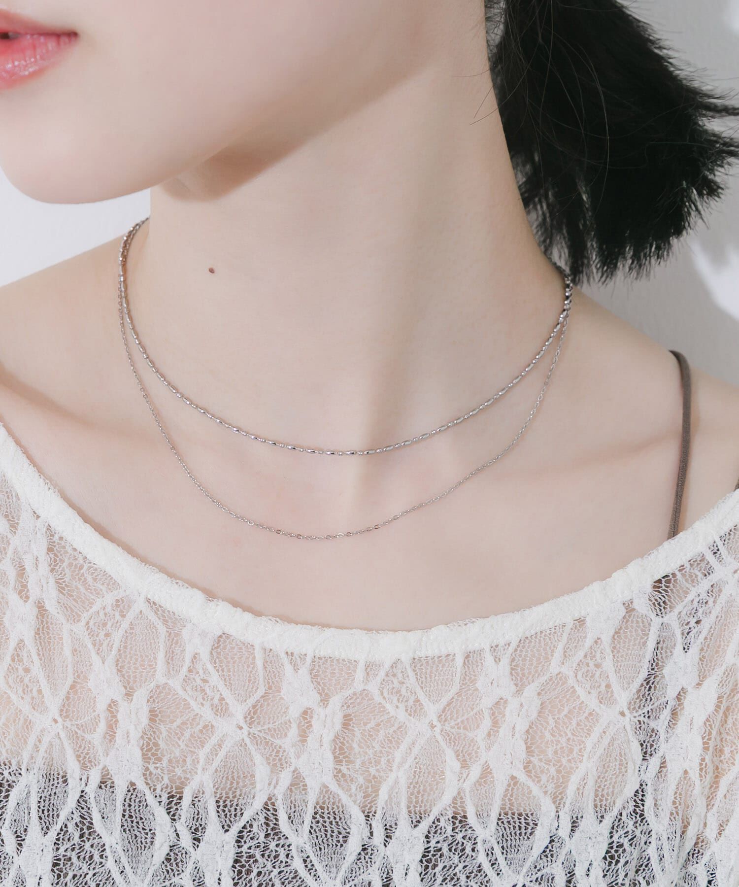 SMELLY「ステンレスチェーン2セットネックレス」|ネックレス|