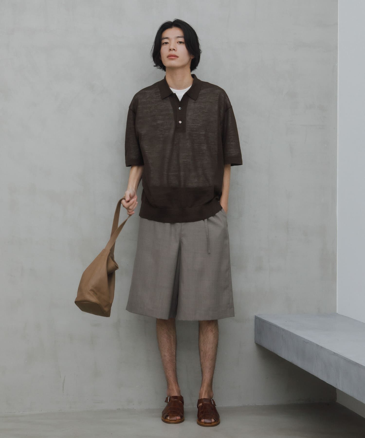 URBAN RESEARCH DOORS「T/W Tropical Wide Shorts」|その他|ブラウン