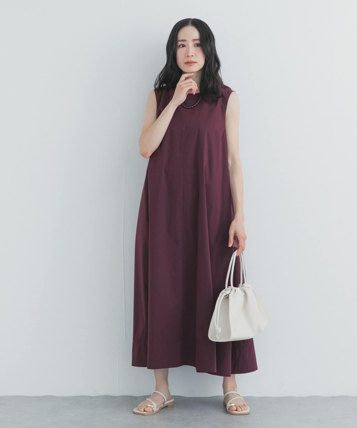 URBAN RESEARCH DOORS「撥水ノースリーブAラインワンピース」|ワンピース|