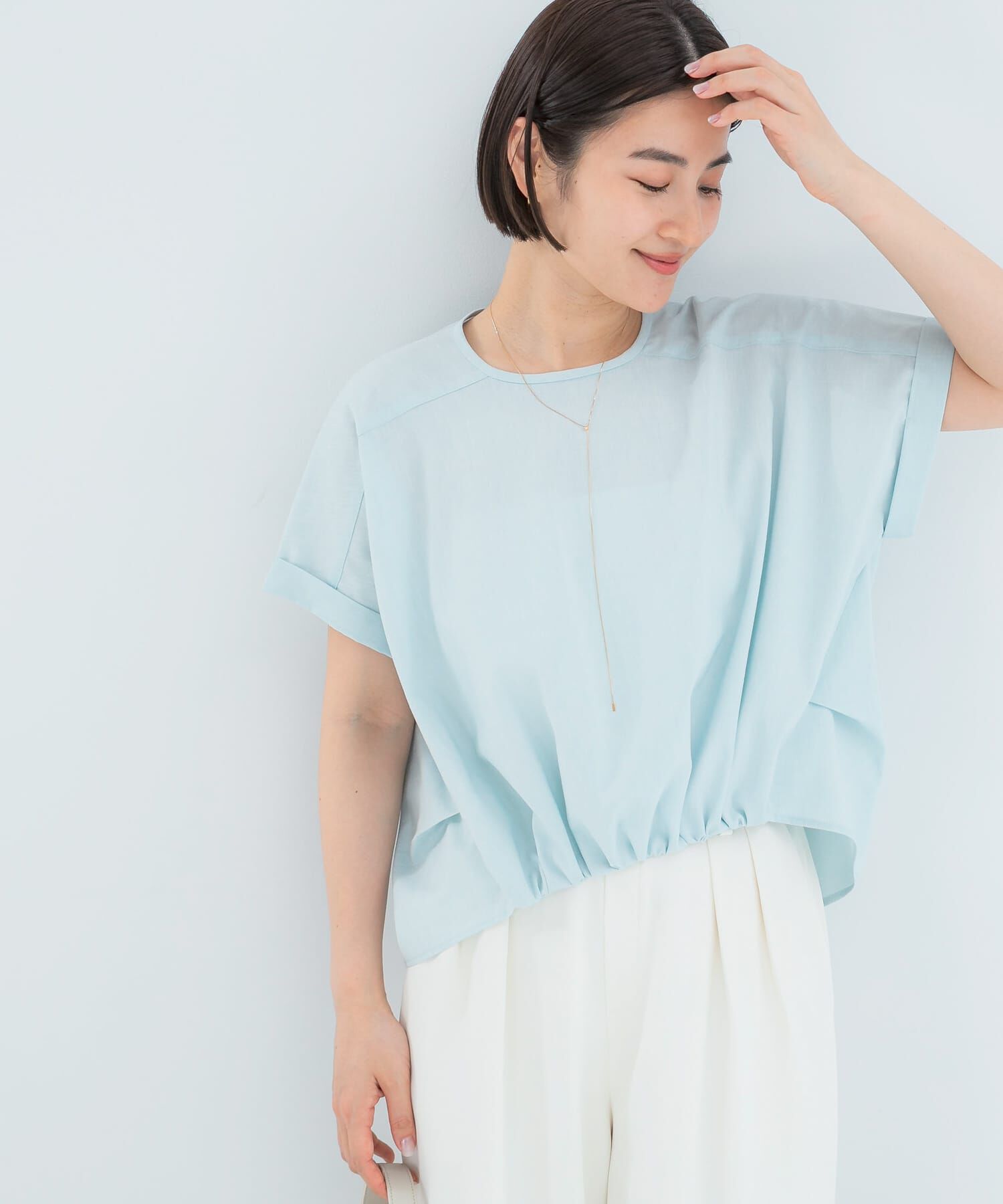URBAN RESEARCH ROSSO「リネン混ドルマンプルオーバー」|シャツ・ブラウス|ブルー系その他
