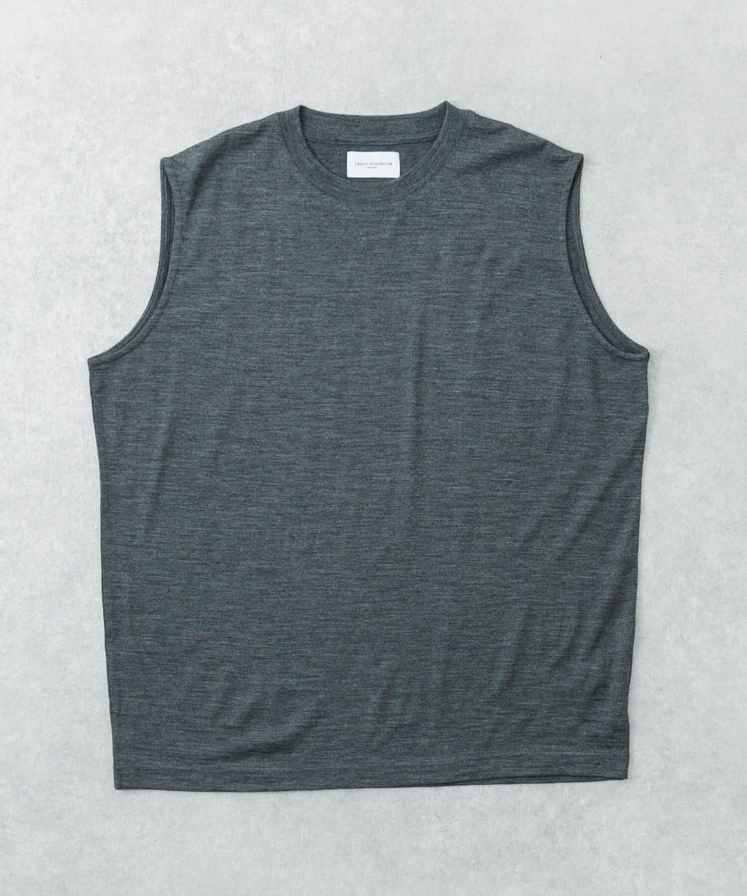 URBAN RESEARCH「『洗濯可』new basic　WASHABLE MERINO WOOL NO-SLEEVE」|Tシャツ・カットソー|チャコールグレー
