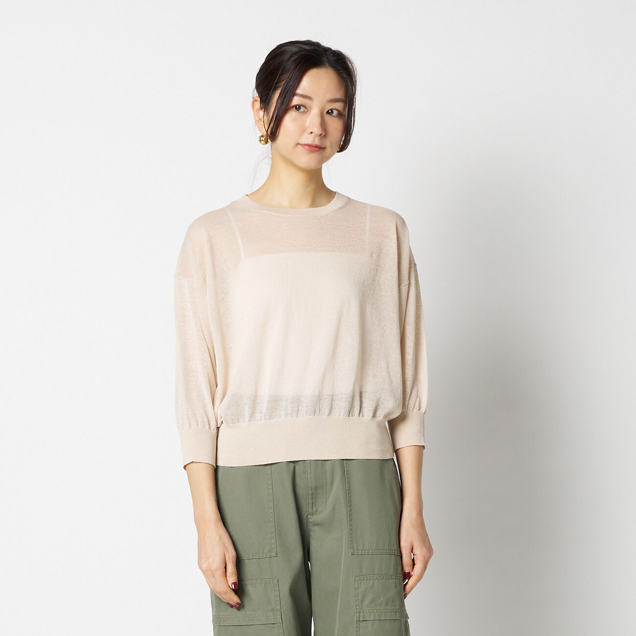 HELIOPOLE「HELIOPOLE SHEER LINEN KNIT CREW NECK」|ニット・セーター|