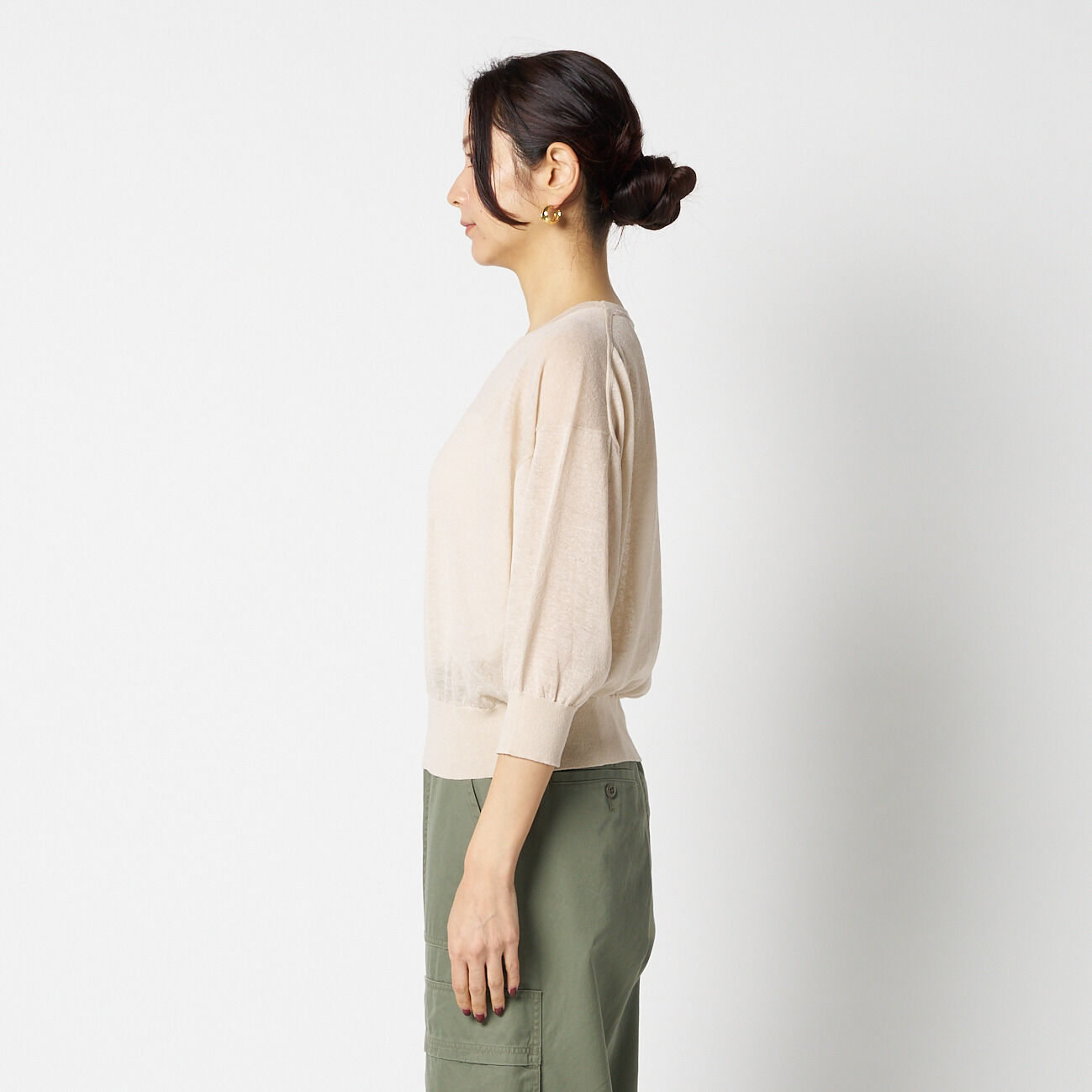 HELIOPOLE「HELIOPOLE SHEER LINEN KNIT CREW NECK」|ニット・セーター|