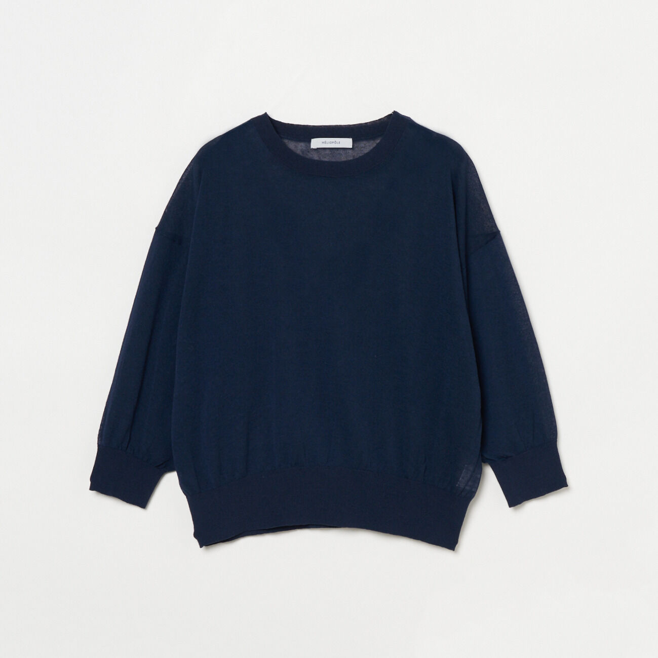 HELIOPOLE「HELIOPOLE SHEER LINEN KNIT CREW NECK」|ニット・セーター|ネイビー