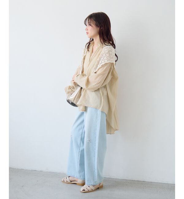  「《WEB限定アイテム》バックギャザーオーバーシャツ」|シャツ・ブラウス|