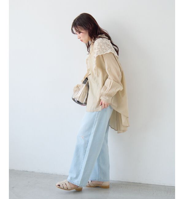 「《WEB限定アイテム》バックギャザーオーバーシャツ」|シャツ・ブラウス|