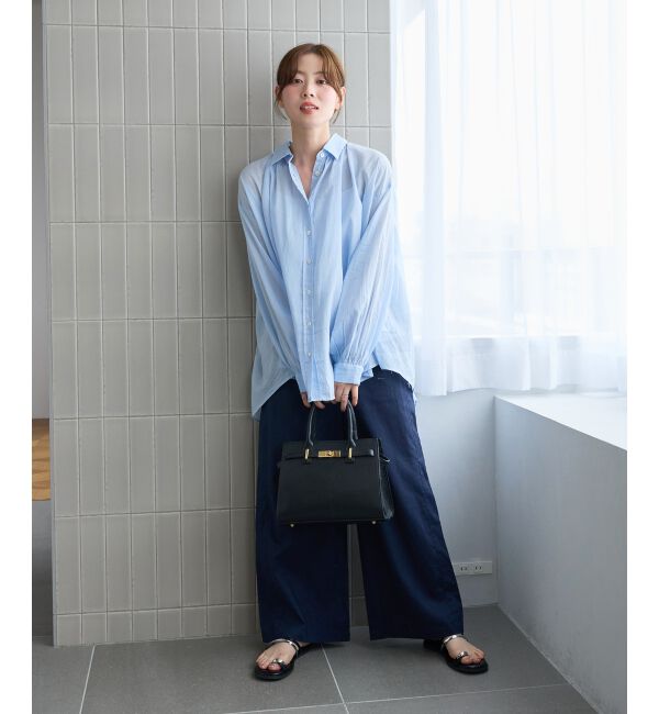  「《WEB限定アイテム》バックギャザーオーバーシャツ」|シャツ・ブラウス|