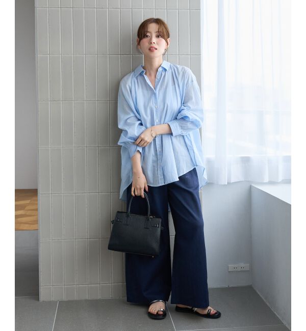  「《WEB限定アイテム》バックギャザーオーバーシャツ」|シャツ・ブラウス|