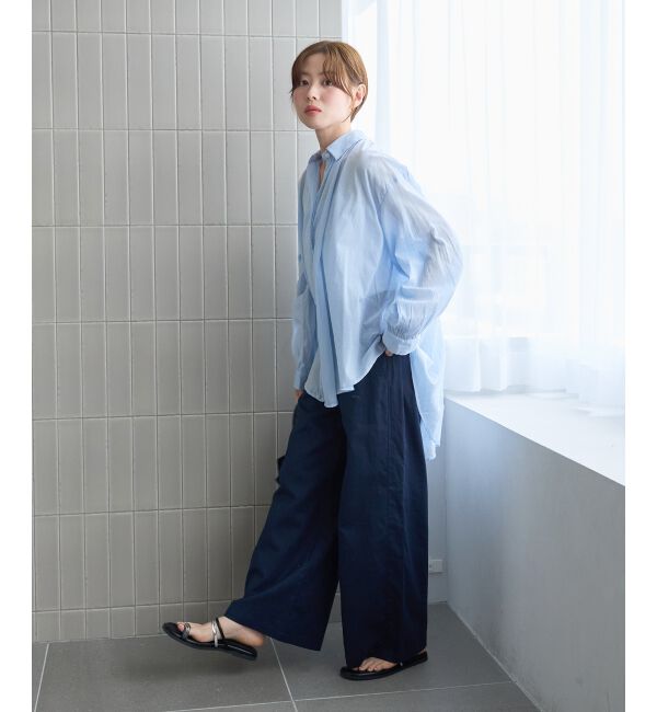  「《WEB限定アイテム》バックギャザーオーバーシャツ」|シャツ・ブラウス|