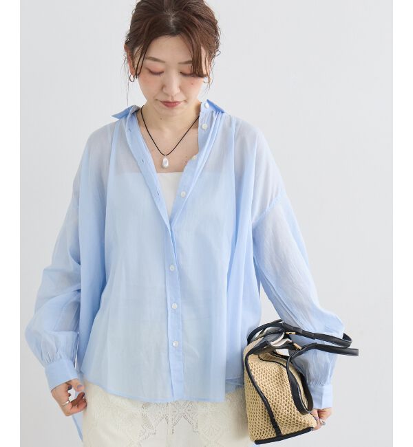  「《WEB限定アイテム》バックギャザーオーバーシャツ」|シャツ・ブラウス|
