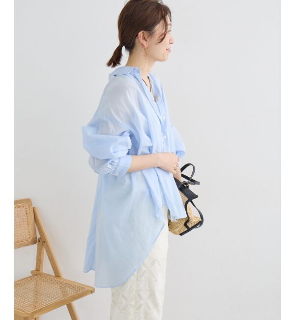  「《WEB限定アイテム》バックギャザーオーバーシャツ」|シャツ・ブラウス|