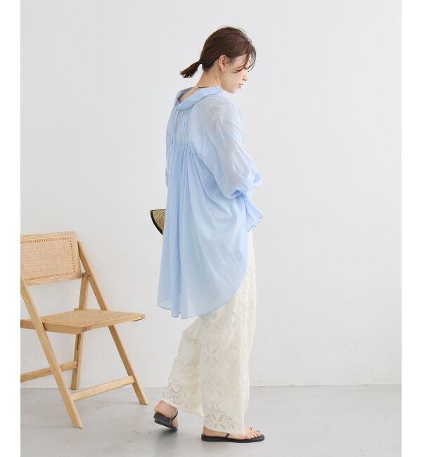  「《WEB限定アイテム》バックギャザーオーバーシャツ」|シャツ・ブラウス|