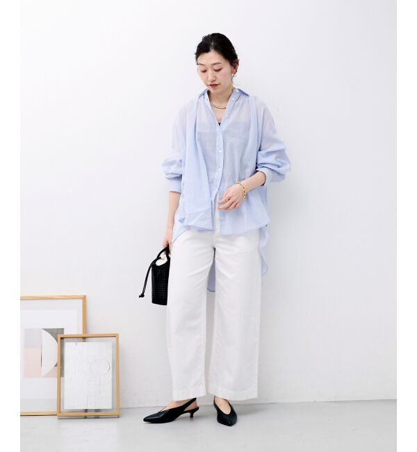  「《WEB限定アイテム》バックギャザーオーバーシャツ」|シャツ・ブラウス|