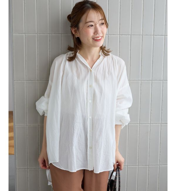  「《WEB限定アイテム》バックギャザーオーバーシャツ」|シャツ・ブラウス|
