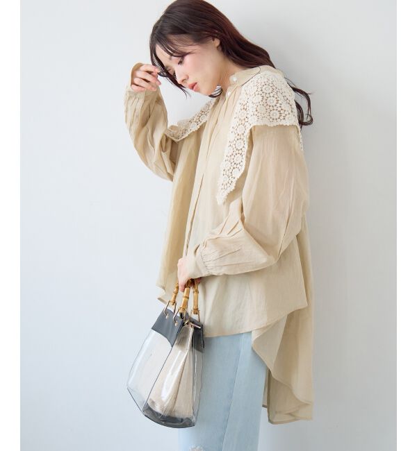  「《WEB限定アイテム》バックギャザーオーバーシャツ」|シャツ・ブラウス|