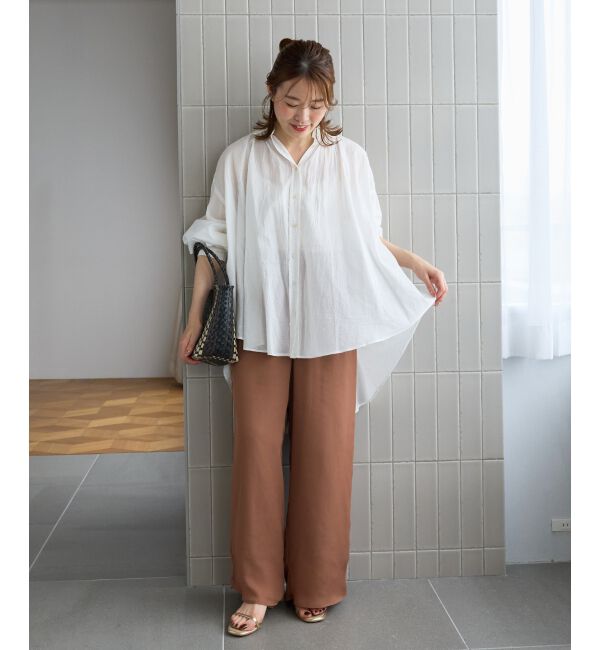  「《WEB限定アイテム》バックギャザーオーバーシャツ」|シャツ・ブラウス|
