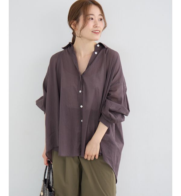 「《WEB限定アイテム》バックギャザーオーバーシャツ」|シャツ・ブラウス|