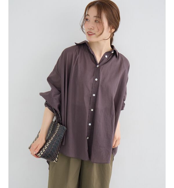  「《WEB限定アイテム》バックギャザーオーバーシャツ」|シャツ・ブラウス|