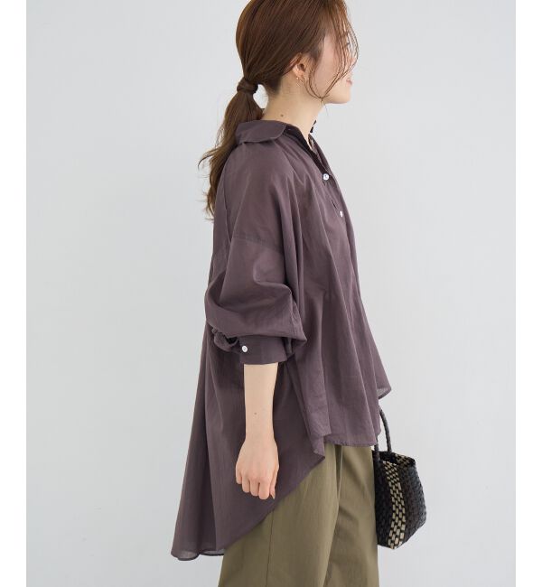  「《WEB限定アイテム》バックギャザーオーバーシャツ」|シャツ・ブラウス|